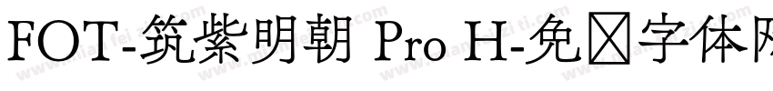 FOT-筑紫明朝 Pro H字体转换